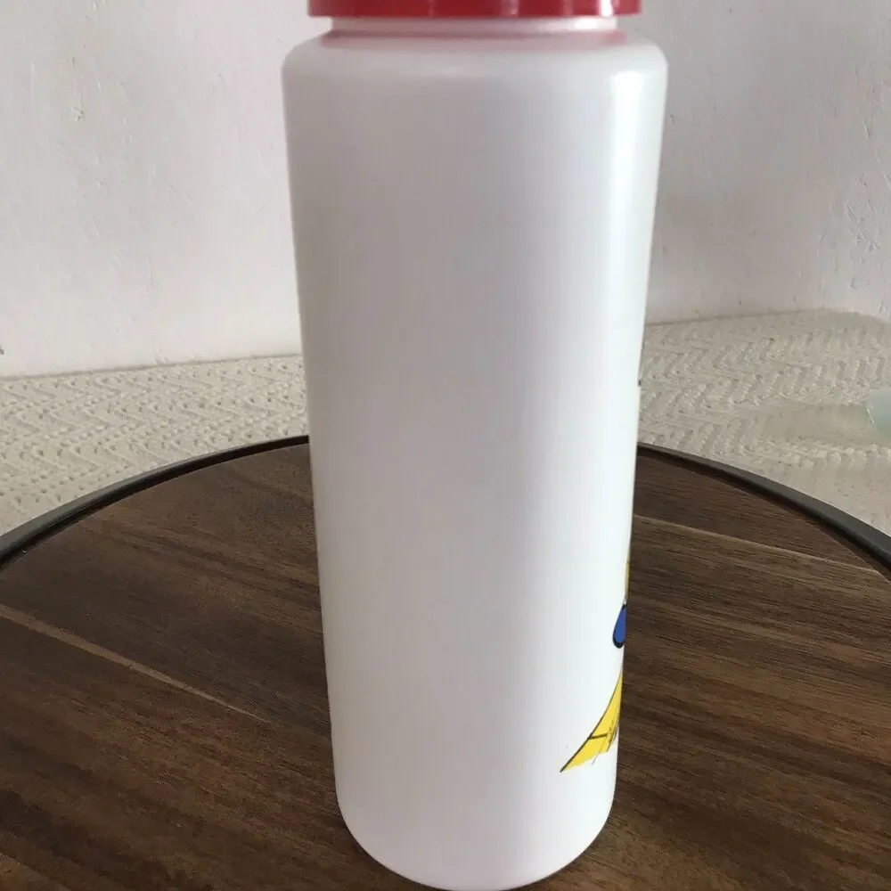 Vintage Disney Mickey Mouse Refillable Water Bottle W/ Straw Mickey By The Pool